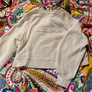 lululemon athletica Cream Logo Pullover Sweatshirt